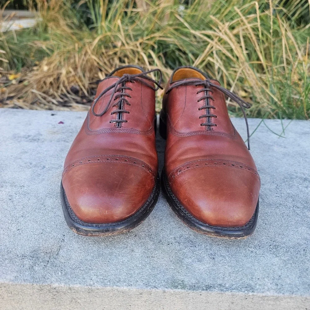 Allen Edmonds Byron Brown Leather Cap‎ Toe Oxford Dress Shoes Mens Size 9 D